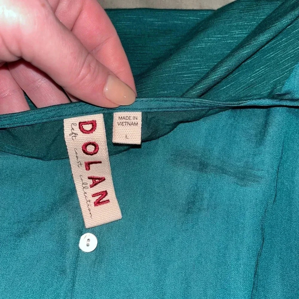 Anthropologie large Dolan button up teal/green - Picture 3 of 3